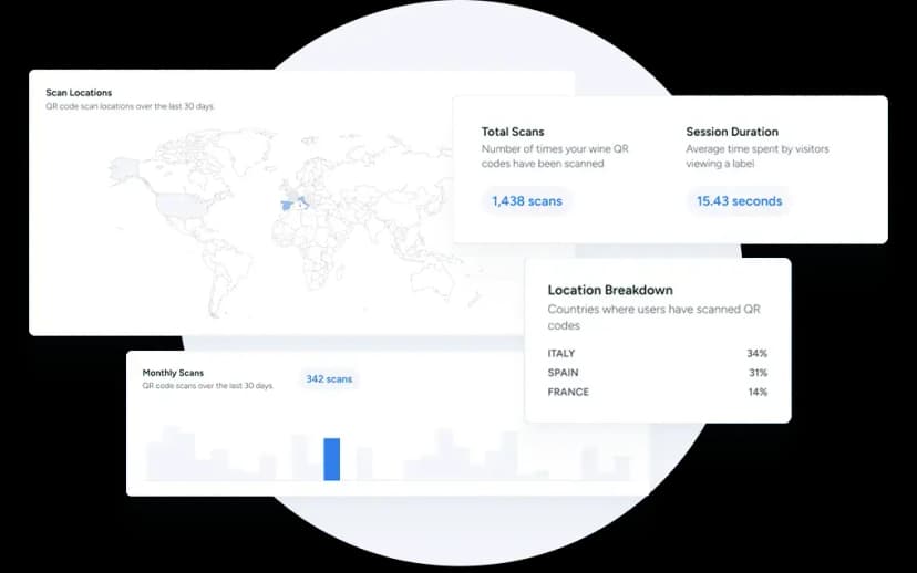 Winetraqr is a free digital-labeling tool for wine — linking your customers to multilingual nutrition and ingredient information you can update anytime.