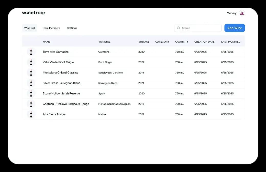 Winetraqr is a free digital-labeling tool for wine — linking your customers to multilingual nutrition and ingredient information you can update anytime.